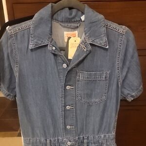 NWT Levi Strauss Blue Denim Romper Size XS